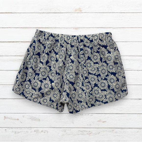 Fifty Street Shorts Womens Size Small High Rise Blue Floral Pocket Flat Front - Picture 5 of 6